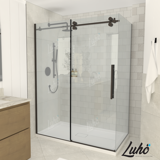 Luhö Reversible shower set Clear Glass series Zirkon Black Luho
