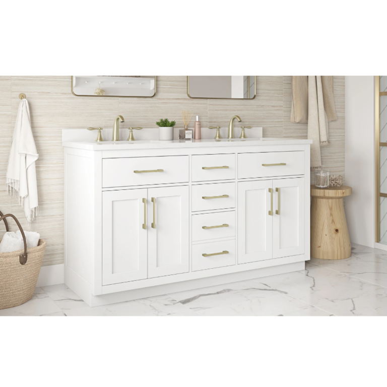 Vanité sur pied Collection Alison Blanche 60'' Double