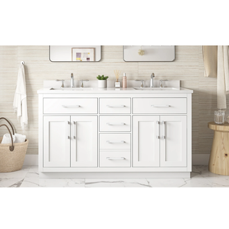 Vanité sur pied Collection Alison Blanche 60'' Double Vanité sur pied Collection Alison Blanche 60'' Double