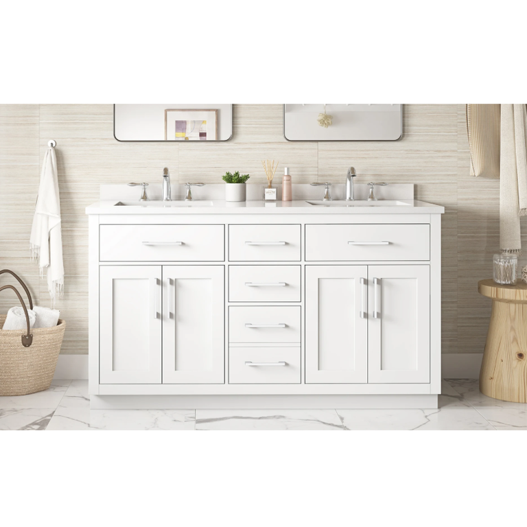 Vanité sur pied Collection Alison Blanche 60'' Double
