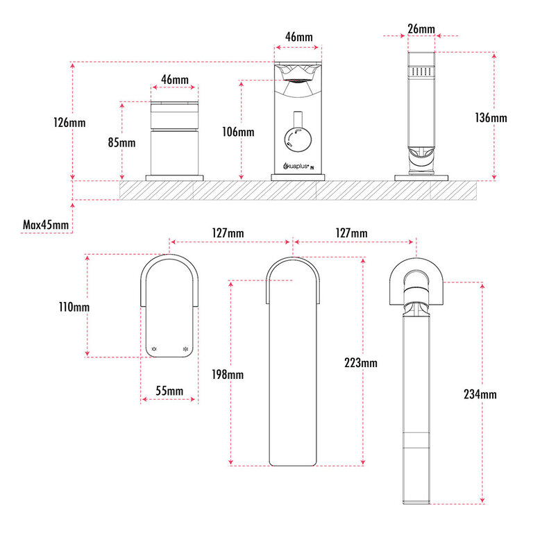Robinet de bain romain 3 mcx collection Elena Akuaplus