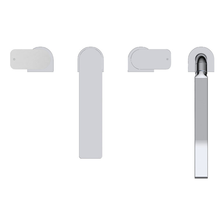 4-Piece Roman Bath Faucet Elena Akuaplus Collection