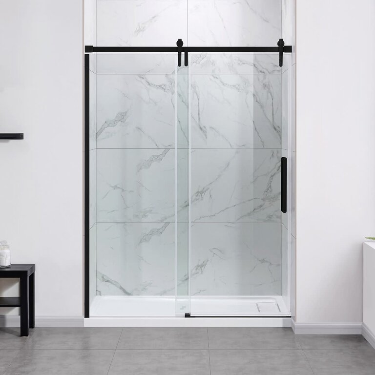 Shefford Series 48'' Matte Black Shower Door