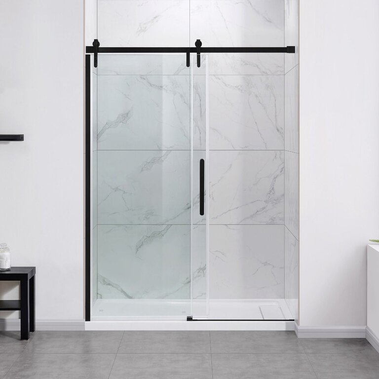 Shefford Series 48'' Matte Black Shower Door