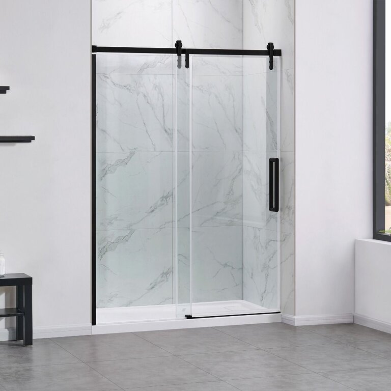 Shefford Series 48'' Matte Black Shower Door