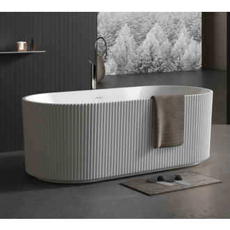 Artemis v-grooved freestanding bath