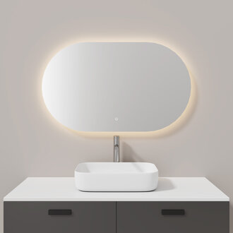 Aura Collection Oval Horizontal Integrated LED Lighted Mirror