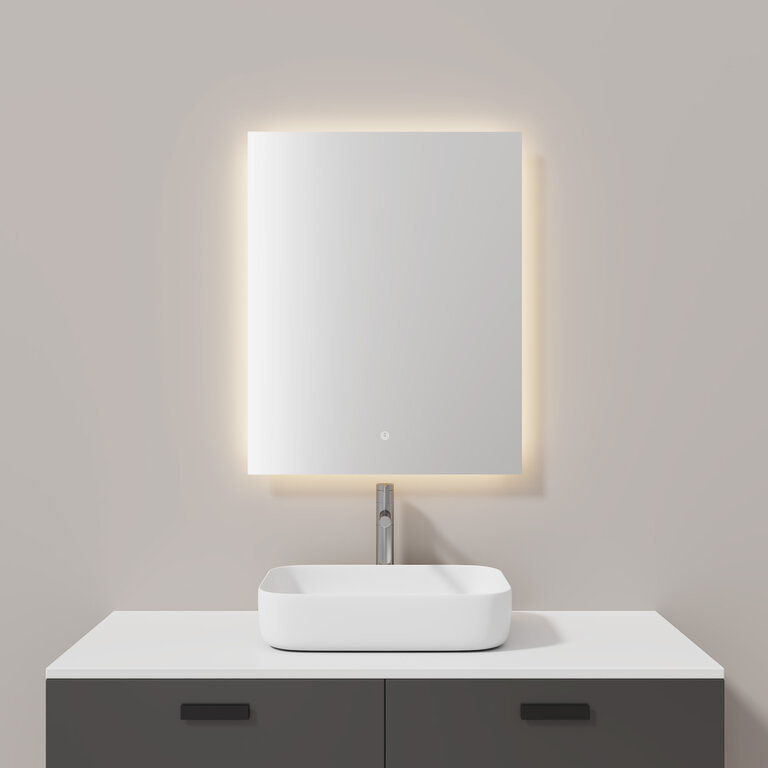 Miroir à éclairage DEL intégré Rectangulaire Vertical Collection Ray