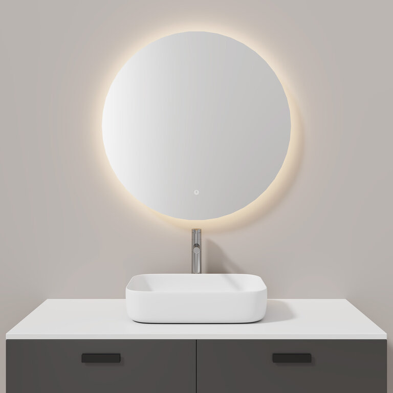 Miroir à éclairage DEL intégré Rond Collection Luna