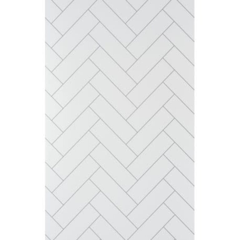 Mur de douche en PVC Chevron Blanc 4'x8' 10mm