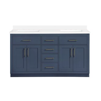 Vanité sur pied Collection Alison Bleu 60'' Double Vanité sur pied Collection Alison Bleu 60'' Double