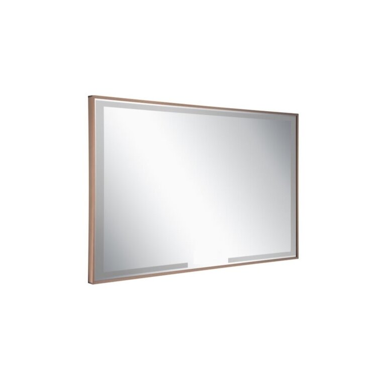 Miroir LED rectangulaire avec bordures or brossé AMC