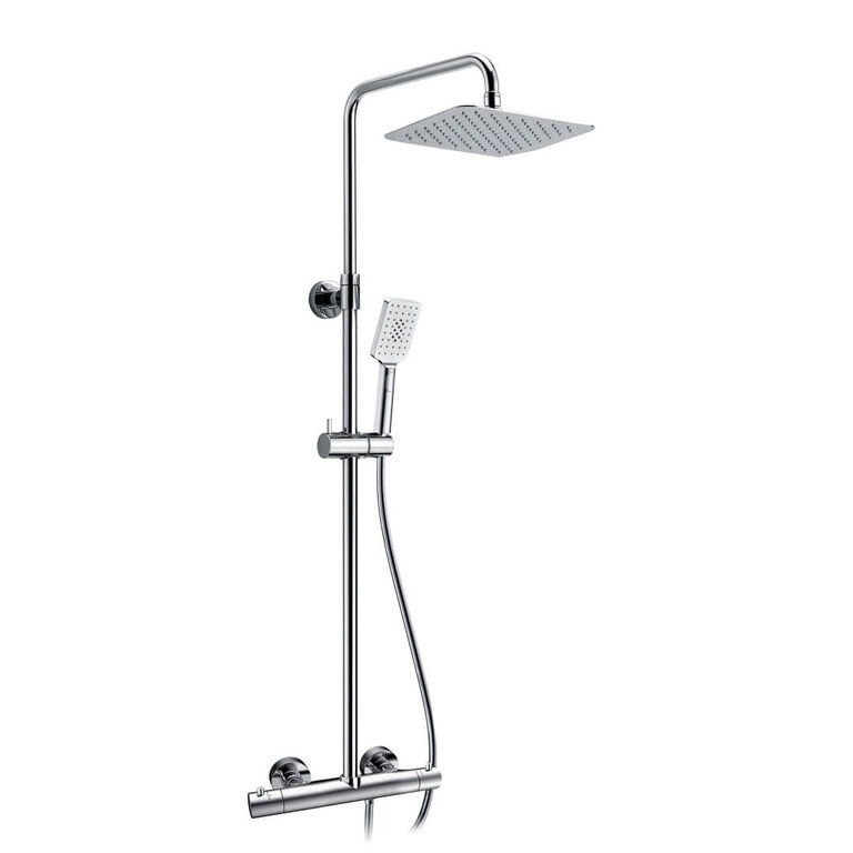 Colonne de douche thermostatique Carré Chrome Série Jacki 2 Jade Bath