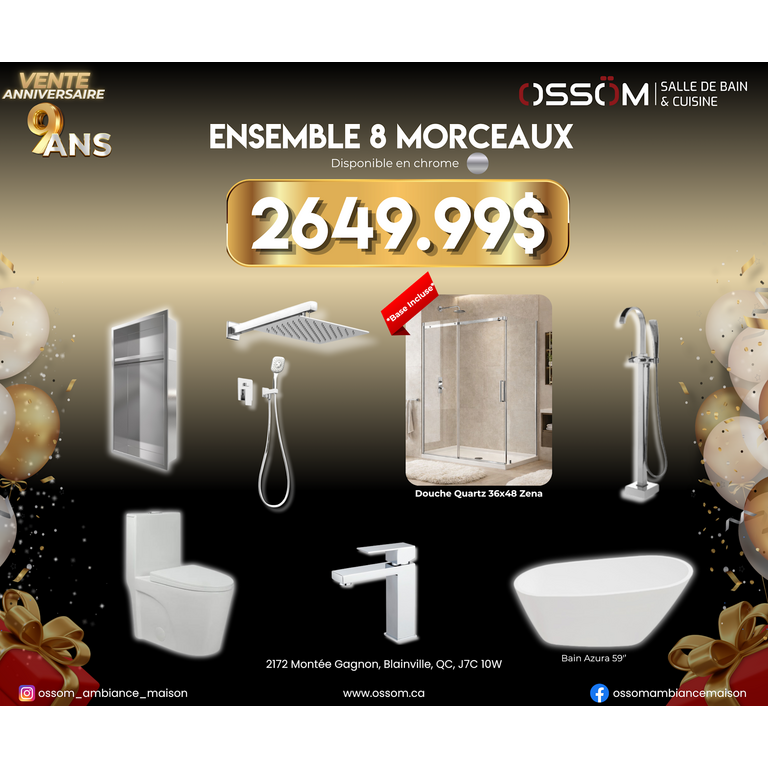 Ensemble 8 Morceaux Chrome
