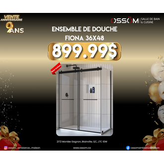 Ensemble de douche Fiona Noir Mat 36x48