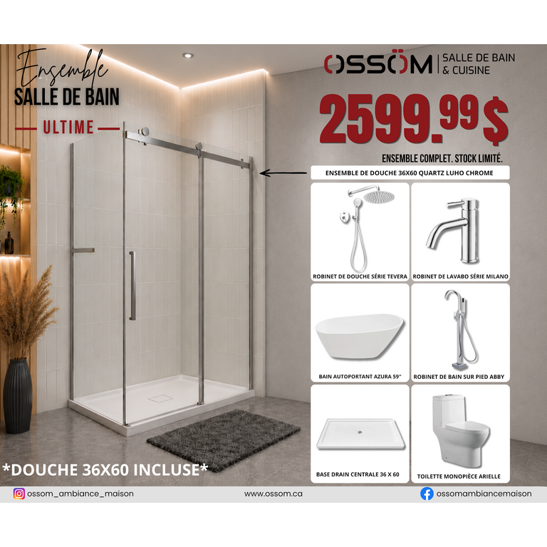 Ensemble de salle de Bathtub Ultime Finish Chrome