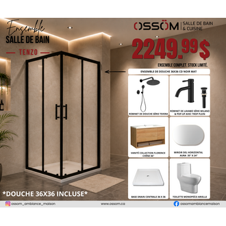 Ensemble de salle de Bathtub Tenzo Finish Matte Black