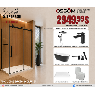 Ensemble de salle de Bathtub Premium Finish Matte Black