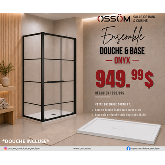 Ensemble Douche & Base Onyx 36'' x 60''