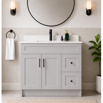 Vanity sur pied Collection Rosy Grise