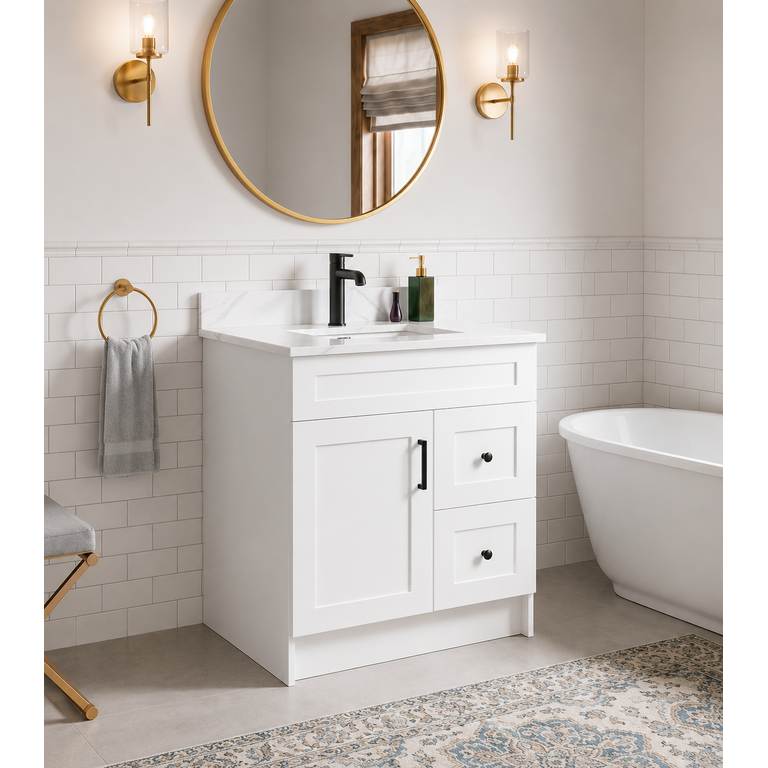 Vanité sur pied Collection Rosy Blanc