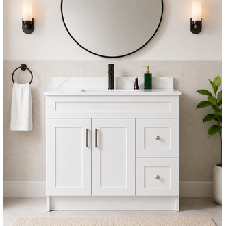 Vanity sur pied Collection Rosy Blanche