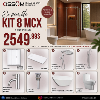 Ensemble 8 MCX - Douche Chrome 36''x48''