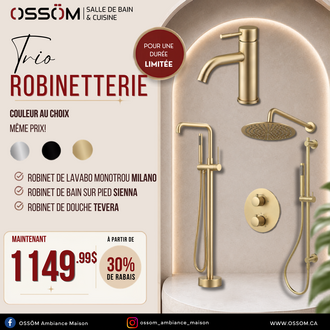 Trio Robinetterie fini rond