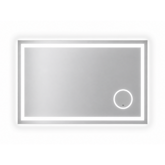 LED illuminated mirror with magnifying mirror and anti-fog