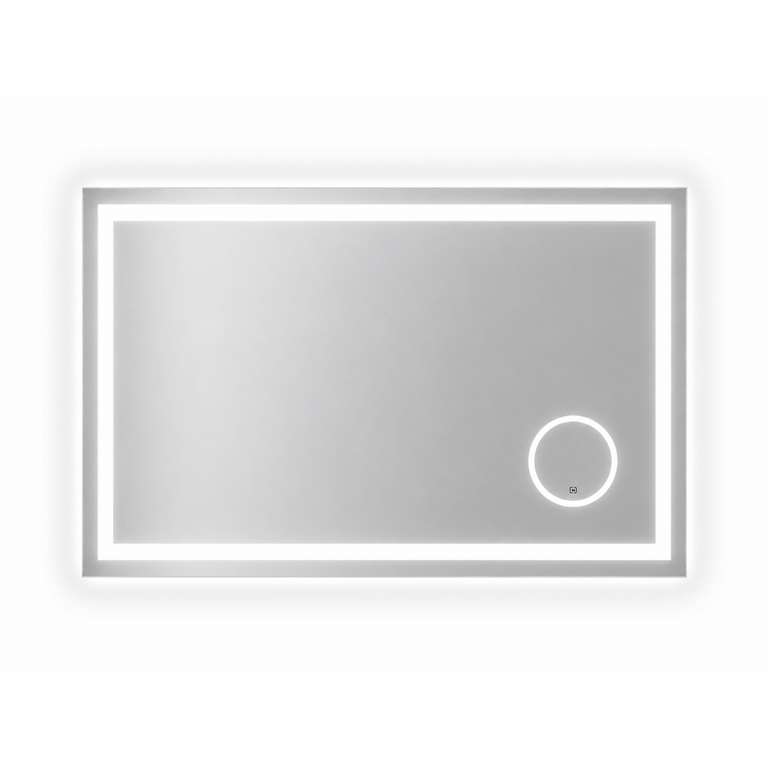 LED illuminated mirror with magnifying mirror and anti-fog