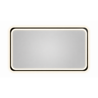AMC rectangular LED mirror with rounded black edges