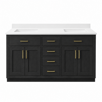Vanity sur pied Collection Alison Black 60'' Double