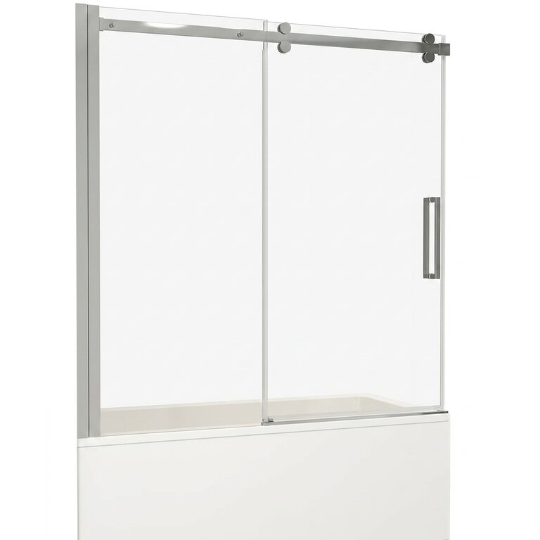 Écran de bain avec porte coulissante Chrome 60''x59'' 8mm CD-78090