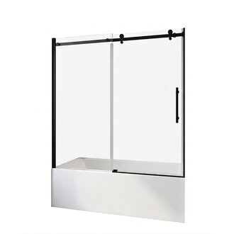 Écran de Bathtub avec porte coulissante Black 60''x59'' 8mm CD-78089