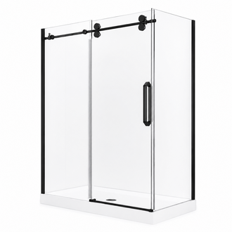 Luhö Reversible shower set 36x60 matt black Apo Luho series