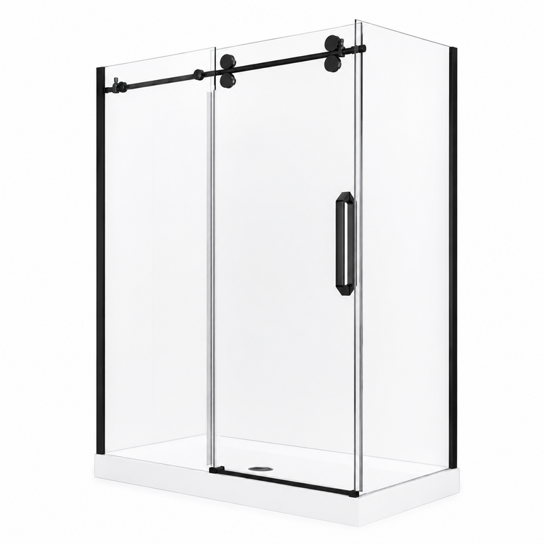 Luhö Reversible shower set 36x60 matt black Apo Luho series