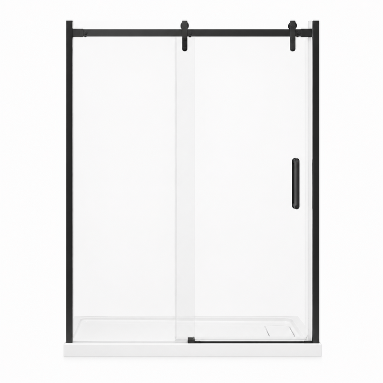 Shefford Series 48'' Matte Black Shower Door