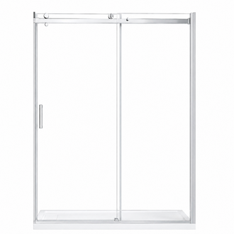 Porte de douche réversible 48'' chrome série Quartz Jade
