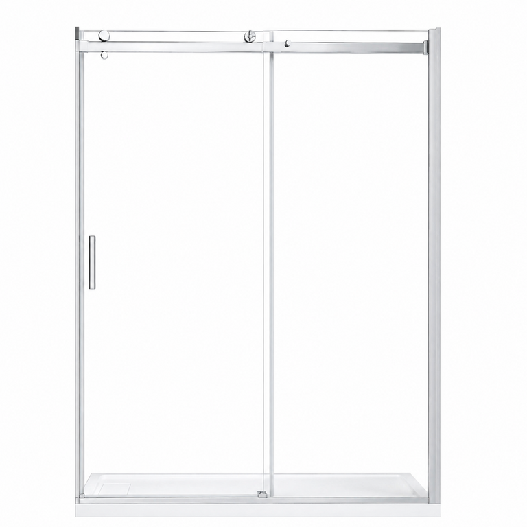 48 '' chrome reversible shower door Quartz Jade series