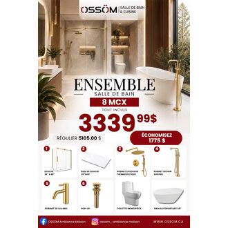 Ensemble 8 mcx tout inclus- Or Brossée