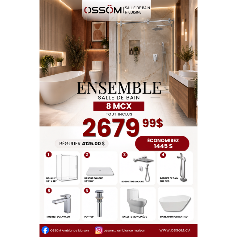Ensemble 8 mcx tout inclus- Chrome