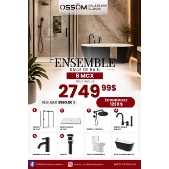 Ensemble 8 mcx tout inclus- Noir Mat