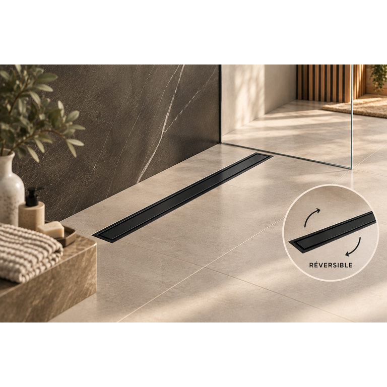 Drain Linéaire en acier inoxydable fini Noir Mat