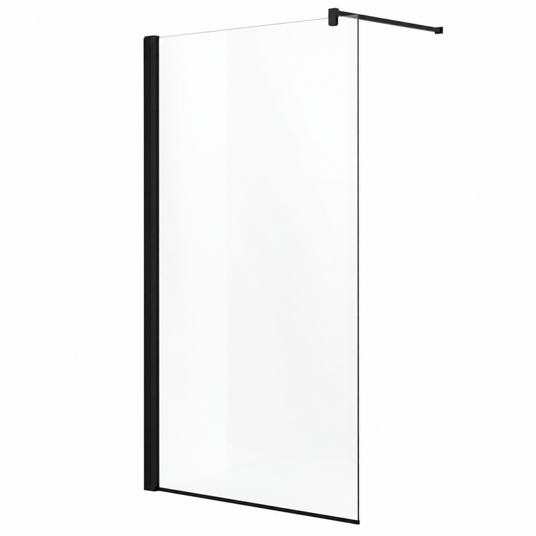 36 '' Matte Black Italian style glass shower