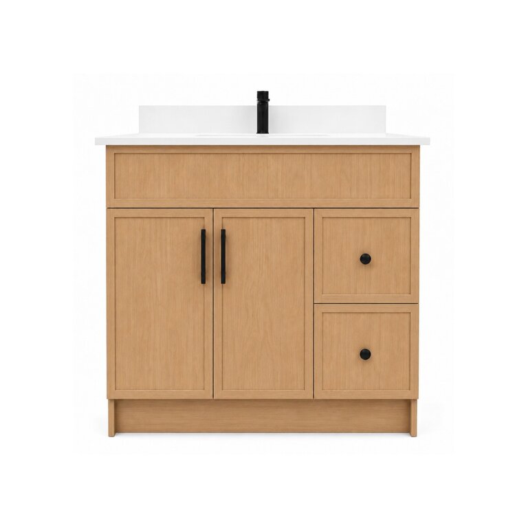 Freestanding Vanity Merida Collection Natural Oak