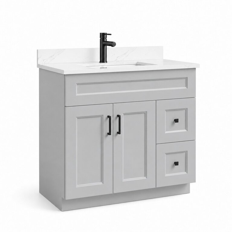 Vanity sur pied Collection Rosy Grise