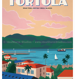 BVI Retro travel poster - Tortola - Giclee print 12" x 16"