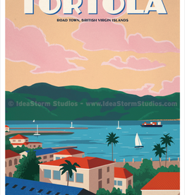 Tortola - BVI Retro travel poster - Giclee print 12" x 16"