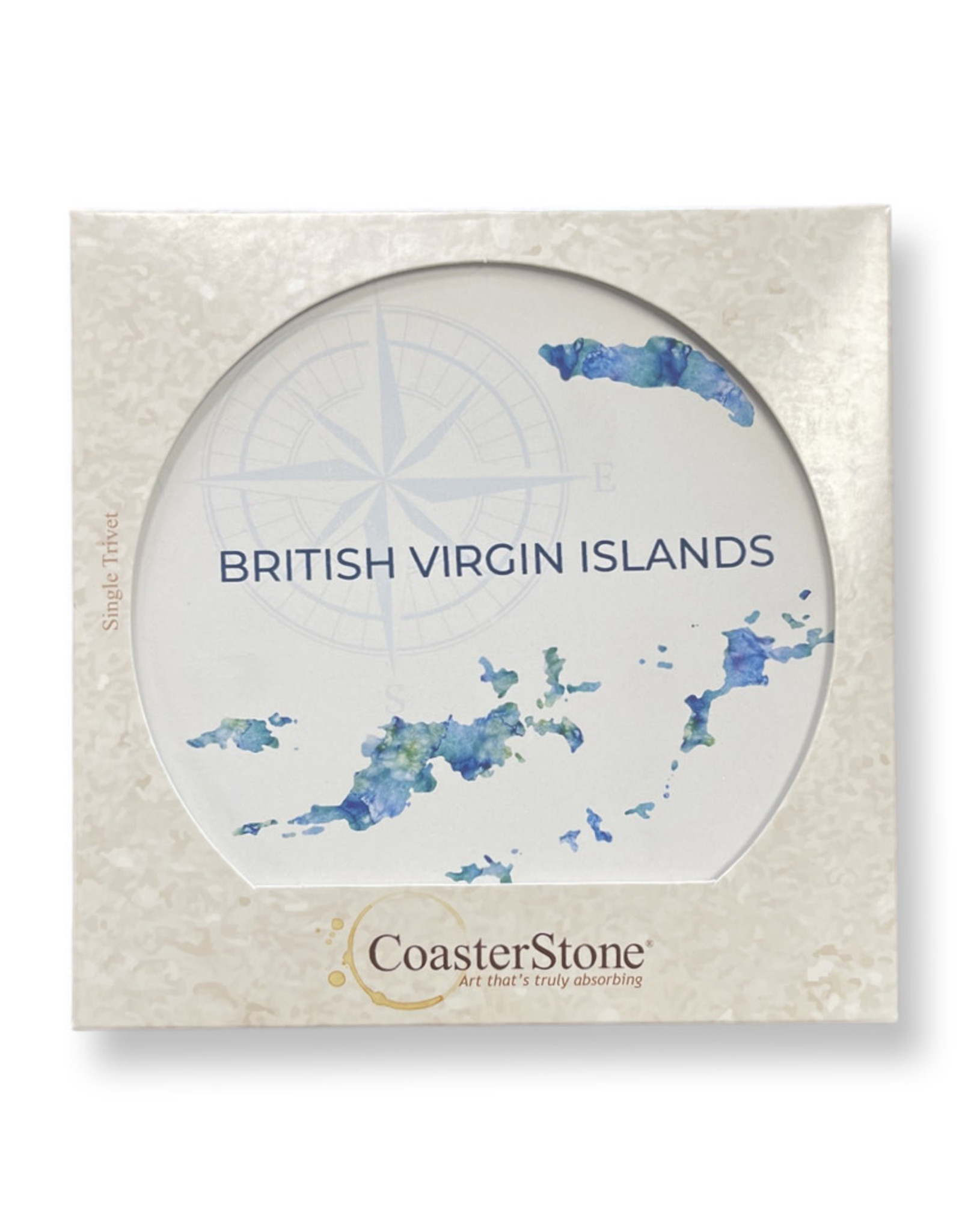 Trivet  - BVI Islands Map - Round