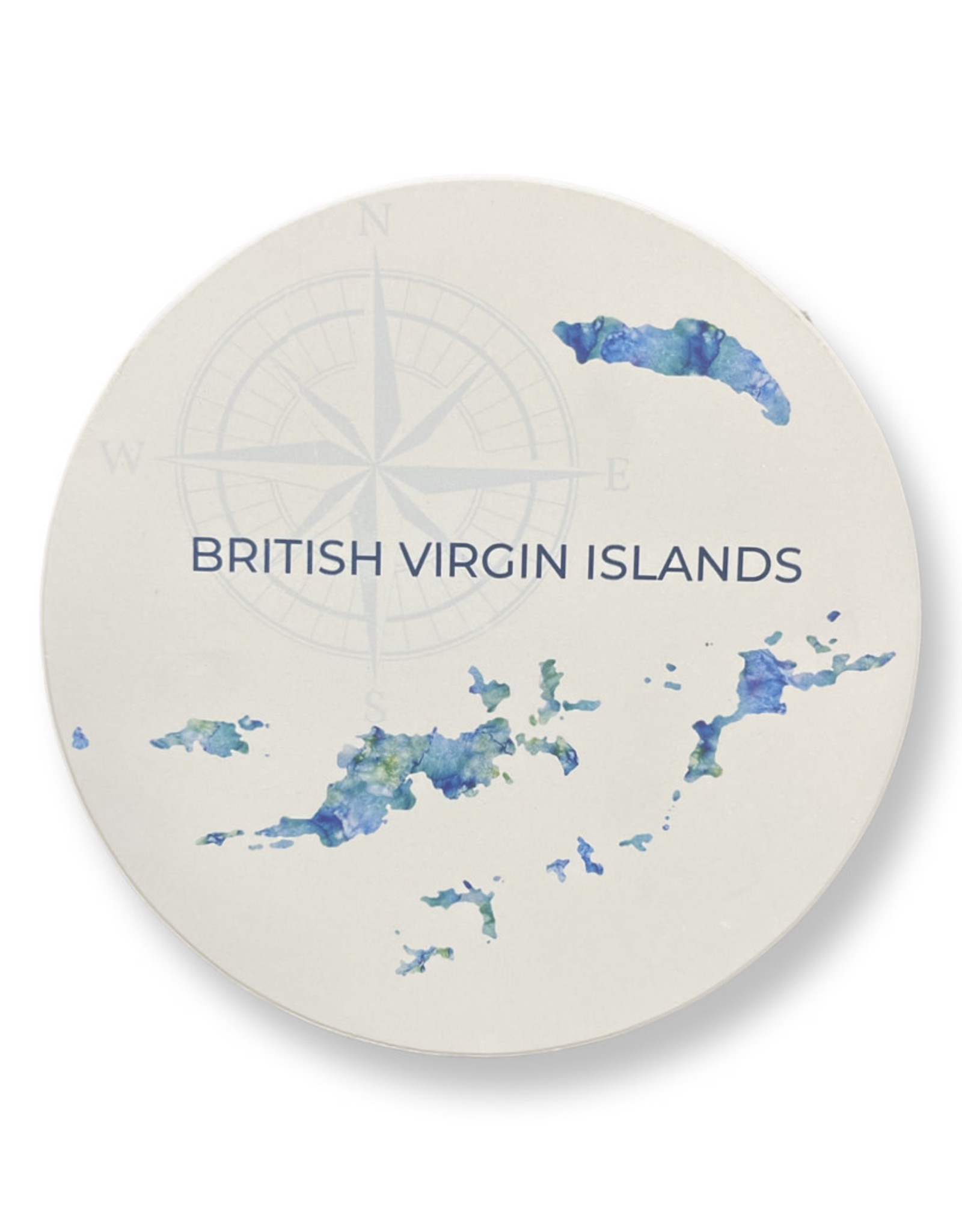 Trivet  - BVI Islands Map - Round